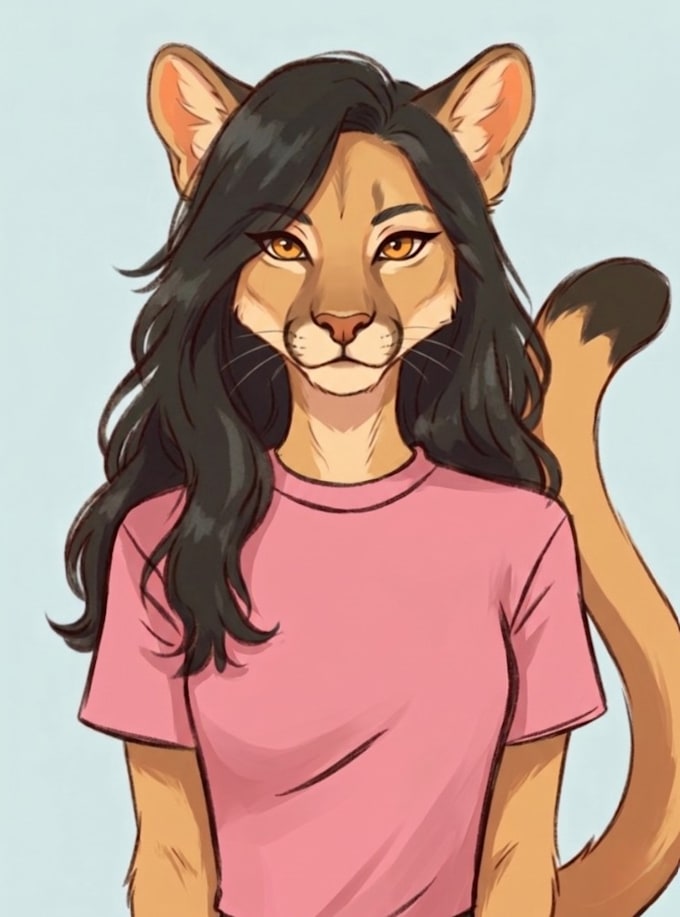 custom illustrate fursona artwork, furry portrait