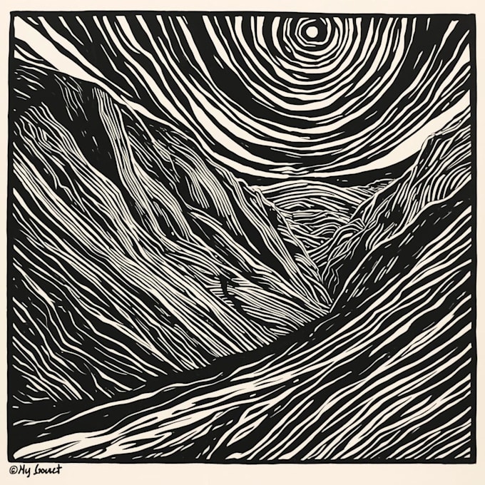 create awesome linocut illustration art