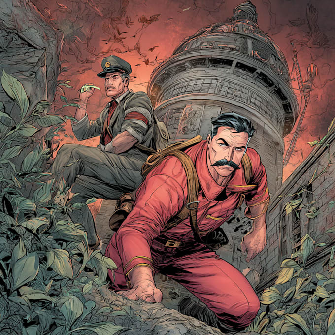create authentic retro comic illustration