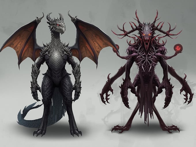 draw cartoon for character, monster, dragon