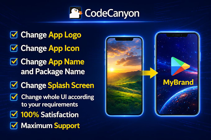 reskin, rebrand and redesign your codecanyon mobile app