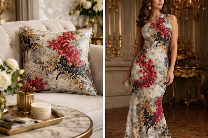 create seamless textile print and surface pattern design