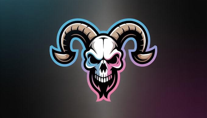 create amazing skull goat head logo with free source file