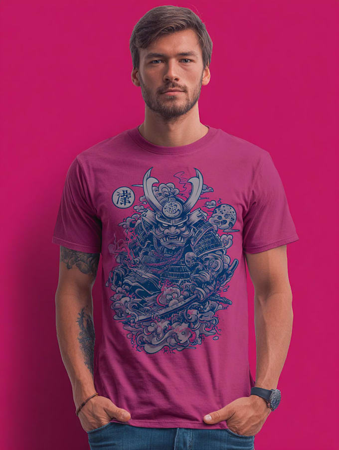 do a japanese t shirt illustration