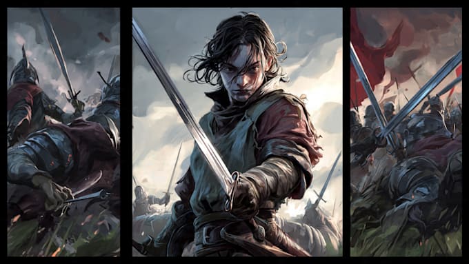 Crear arte conceptual de personajes o arte de juego en estilo de fantasía