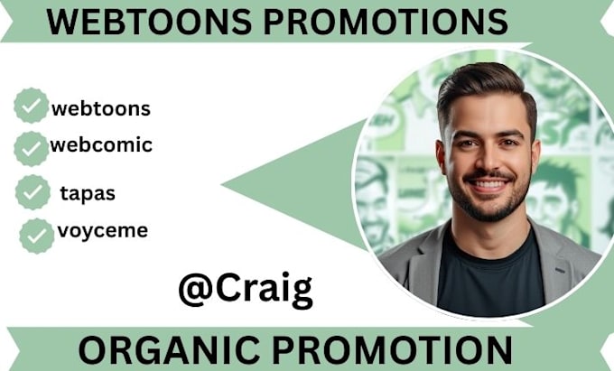 do powerful webtoons promotions, webcomic, comic and tapas manga promotions