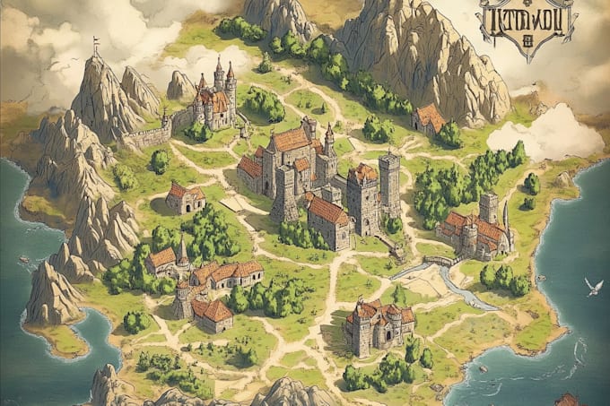 draw fantasy map illustration