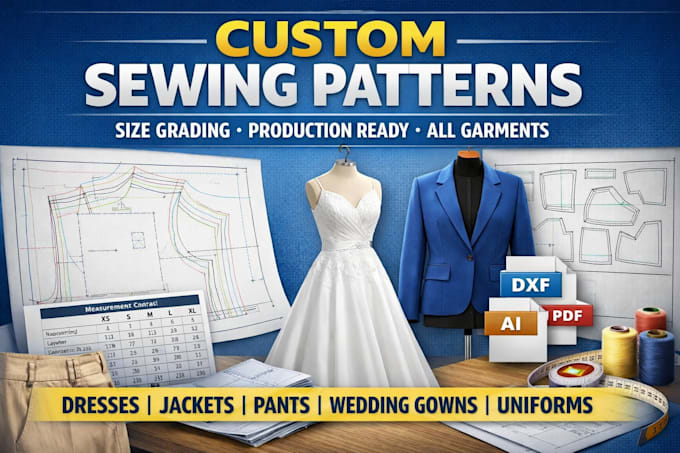 create custom clothing sewing patterns with size grading for production