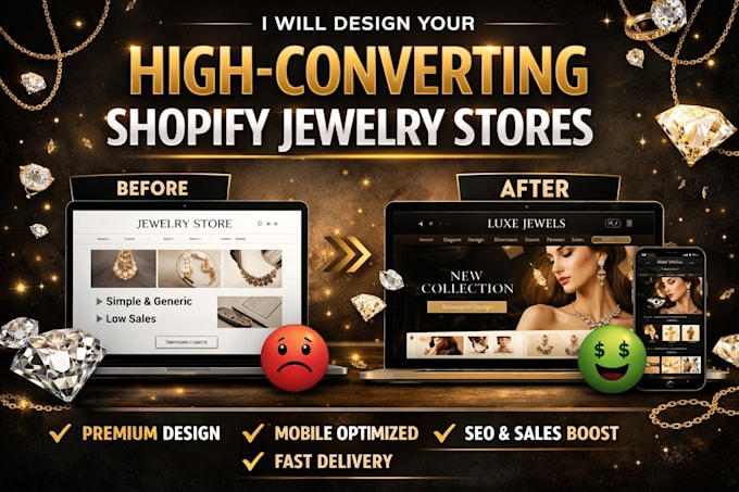 design a high converting shopify jewelry store that increases sales