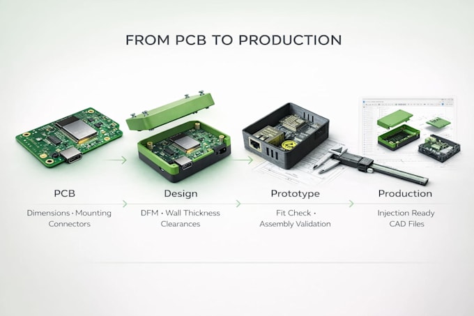 design pcb 3d enclosure and product casing for prototyping and manufacturing