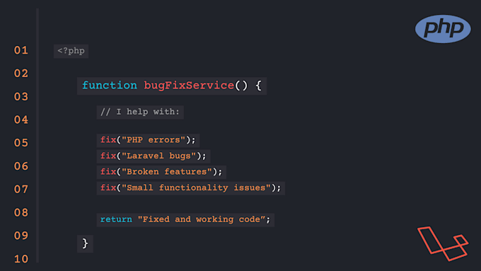fix PHP or laravel bugs and small issues