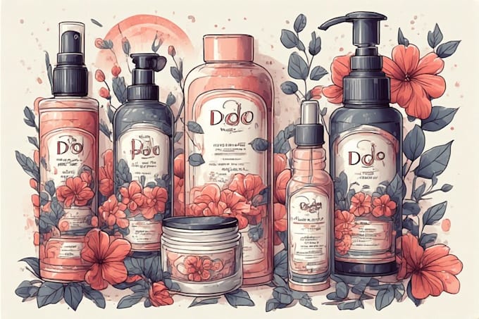 do cosmetic label design, product label design product