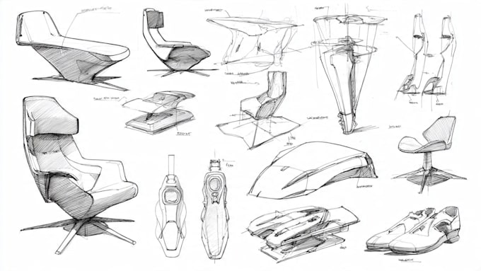 make product development and industrial design sketches
