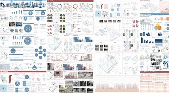 do architecture site analysis, concept diagram and design sheet