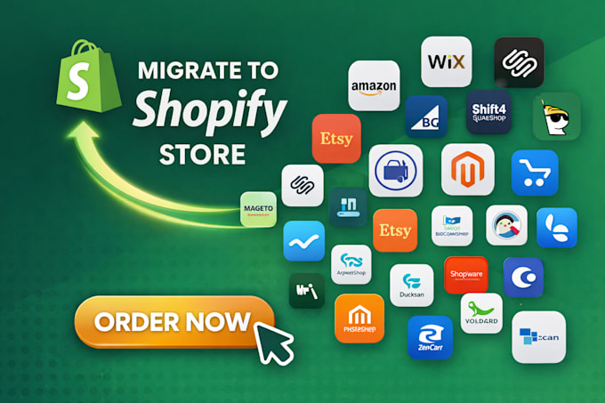 migrate shift4shop big cartel amazon ecwid magento godaddy to shopify store