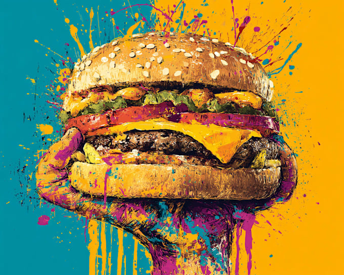 create eye catching food pop art illustrations