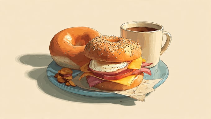 create food illustration in my style