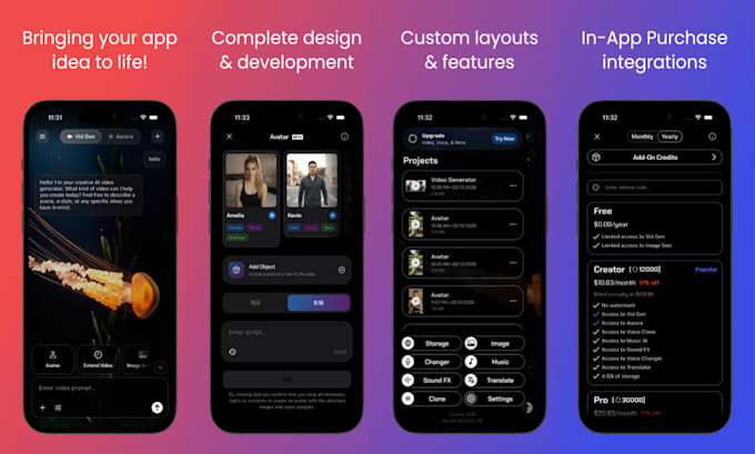 develop a full stack app for IOS, android, or web