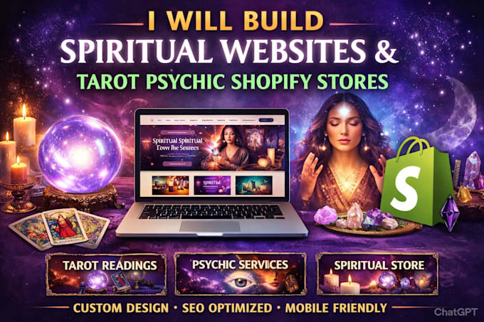 create a spiritual shopify store for products and services