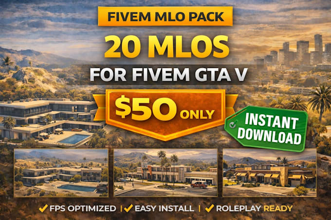 provide 30 luxury mansion mlo pack for fivem gta v server