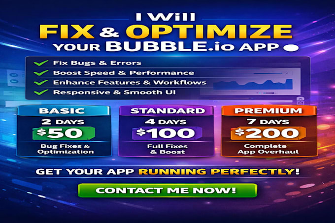 fix errors and fully optimize your bubble io web app for top performance
