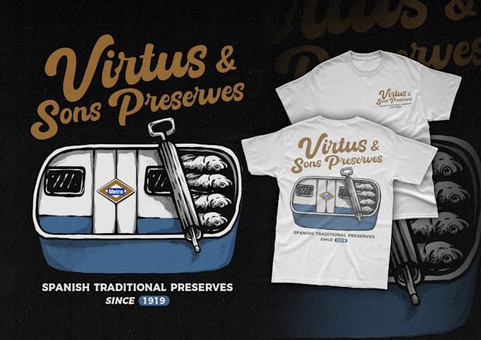 create vintage graphic t shirt hand drawn design