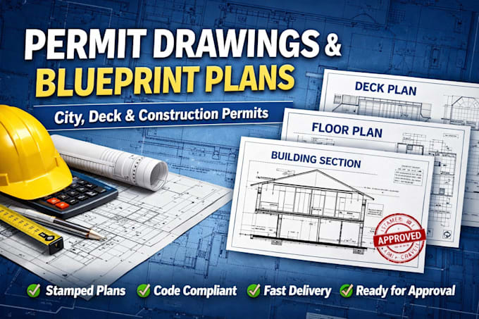 do permit drawing, city permit plan, deck permit, blueprint plan, stamp permit