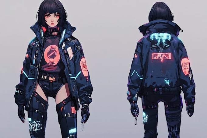 drawing superhero cyberpunk character