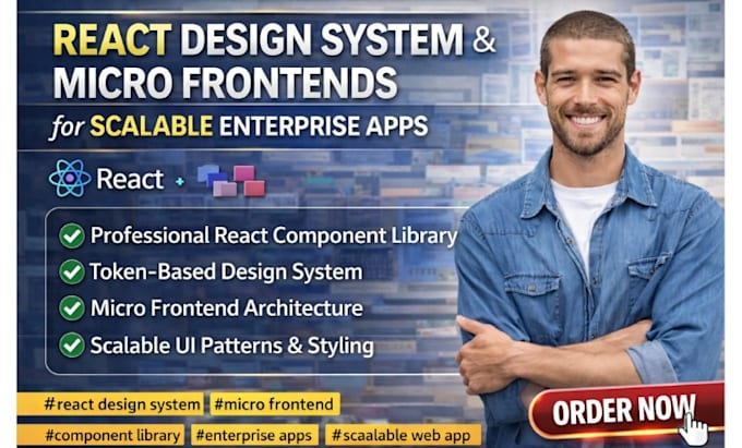 build a react design system and architect micro frontends for scalable web apps