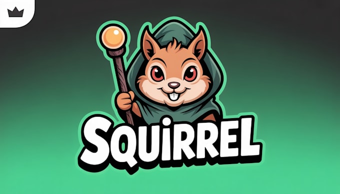 make amazing squirrel mage logo with unlimited revisions
