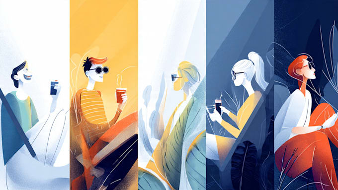 draw vector illustrations in a flat, modern style