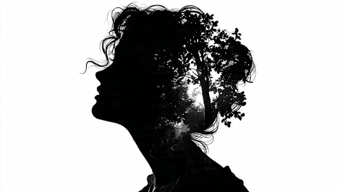 draw professional silhouette logo and stencil object