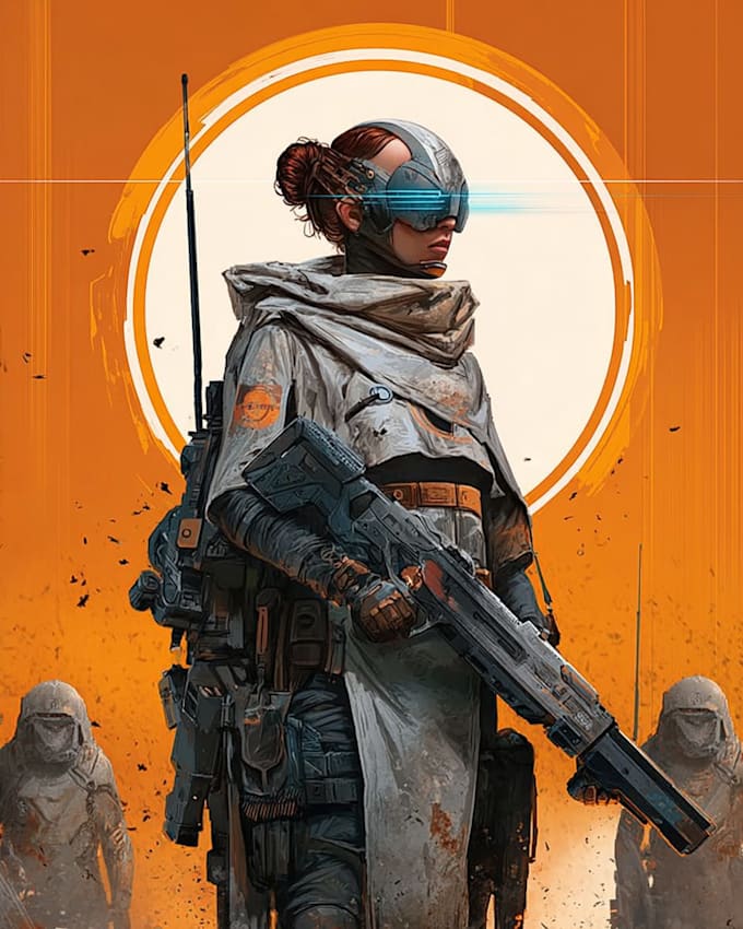 create a sci fi art and sci fi character art