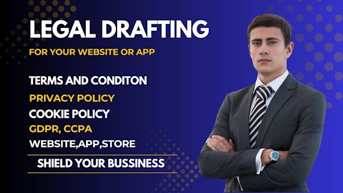 draft gdpr privacy policy and cookie policy for shopify, app,wordpress