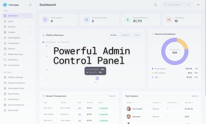 build a creator subscription platform like onlyfans or fansly