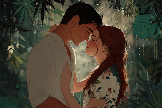 do a cartoon disney couple portrait