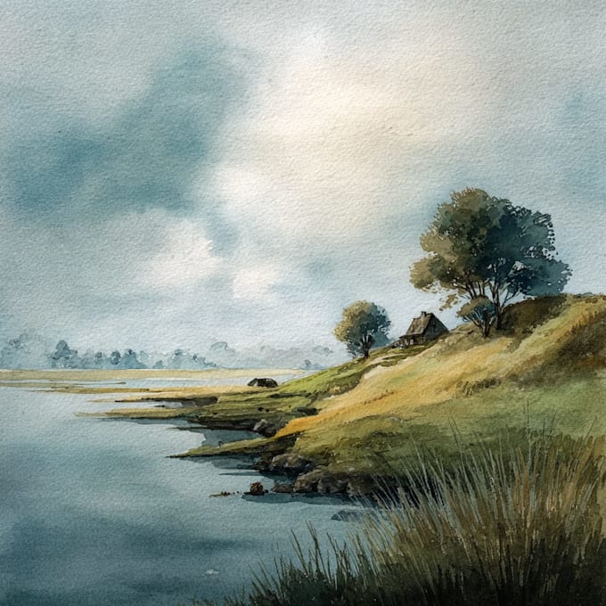 paint landscapes in watercolor