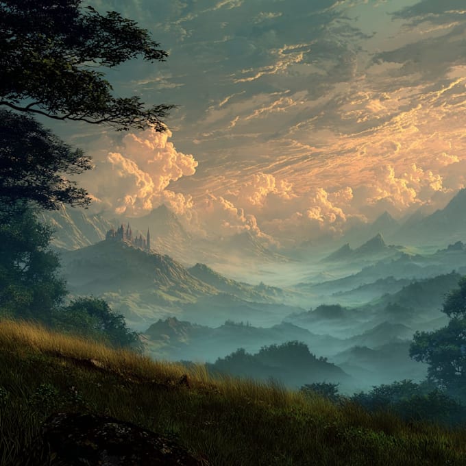 design a conceptual fantasy landscape