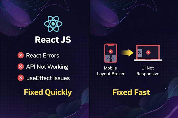 fix react js bugs and frontend issues quickly