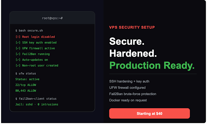 setup and harden your ubuntu vps server for production