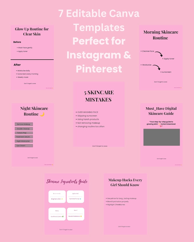 pink aesthetic canva templates beauty