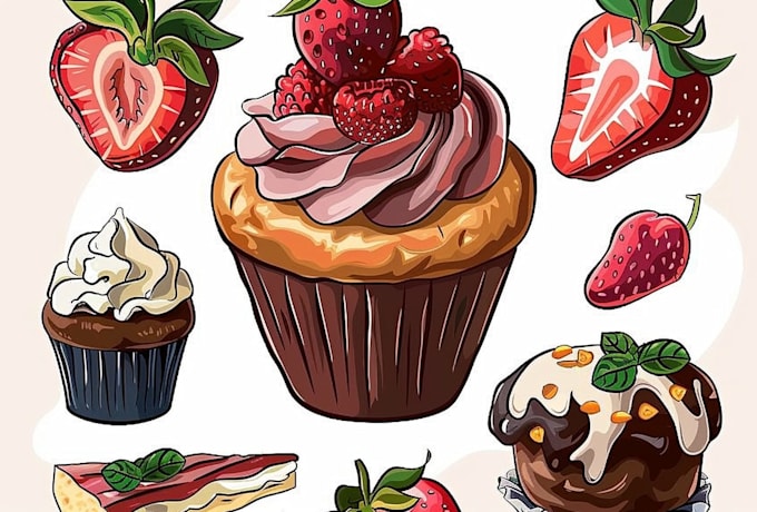 draw delicious food illustration