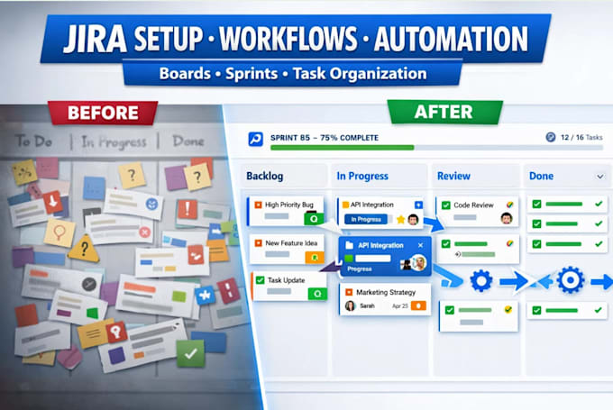 set up jira from scratch fix workflows automate tasks and organize boards