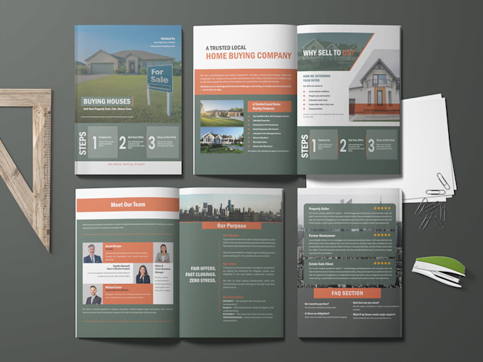 design real estate brochure, flyer, buyer and seller guide