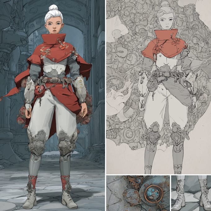 Make a character design and concept art in anime style by Mekown | Fiverr