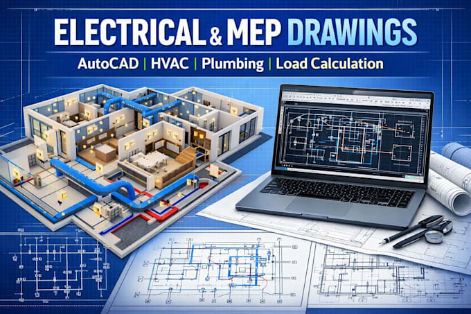 design plumbing plan, hvac layout, mep drawing and autocad