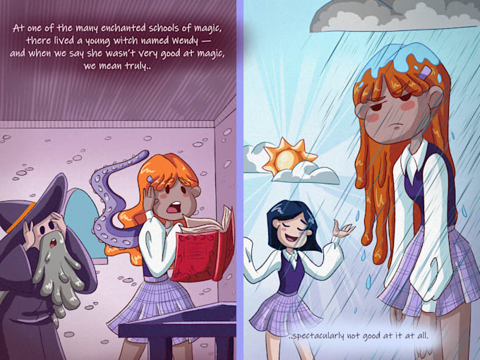 create a doublepage spread illustration