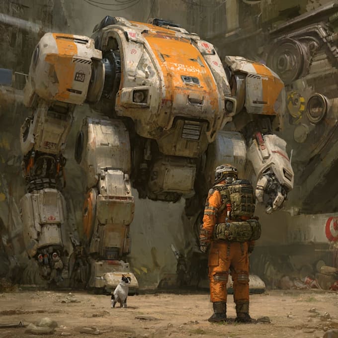 Design sci fi mecha and robot concept art by Cleemtopus | Fiverr