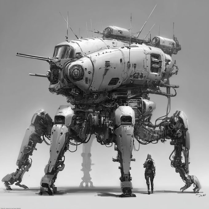 Design sci fi mecha and robot concept art by Barrarsum | Fiverr