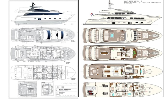 Design, review vessel layout, ga plans, ship structure as an architect ...